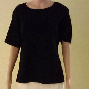 Misook Black Short Sleeved Top Large